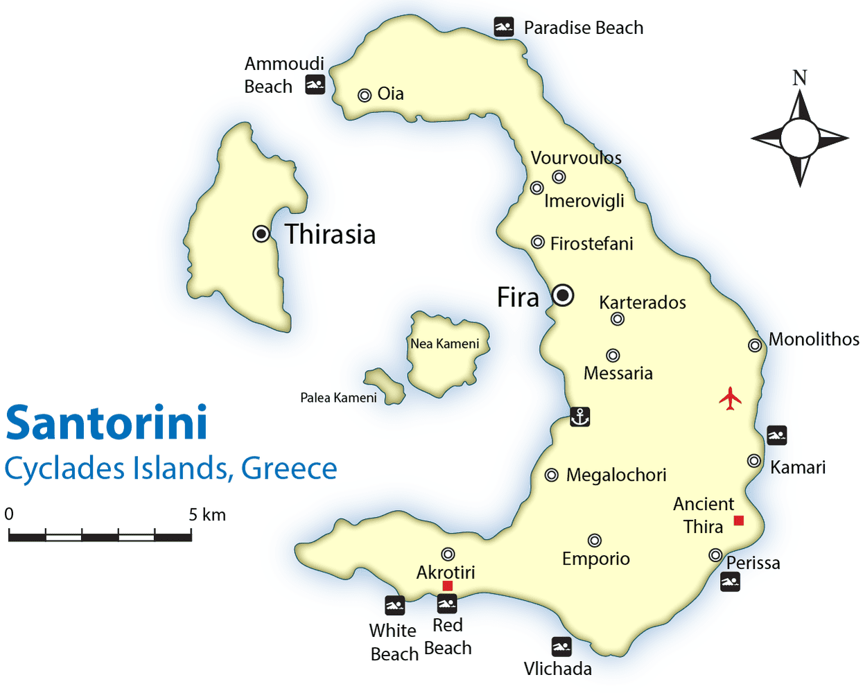 santorini mappa